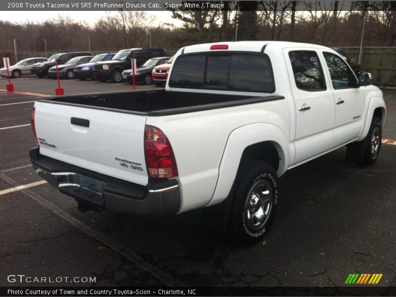 Super White / Taupe 2008 Toyota Tacoma V6 SR5 PreRunner Double Cab