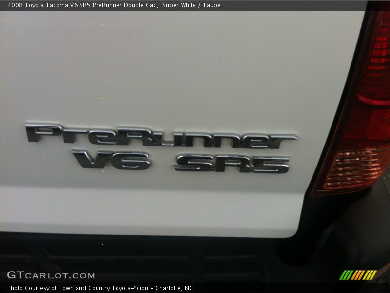 Super White / Taupe 2008 Toyota Tacoma V6 SR5 PreRunner Double Cab
