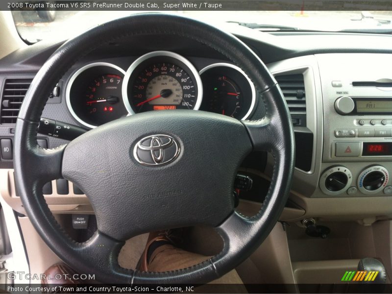 Super White / Taupe 2008 Toyota Tacoma V6 SR5 PreRunner Double Cab