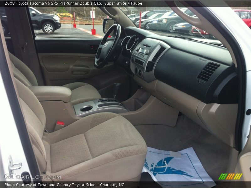 Super White / Taupe 2008 Toyota Tacoma V6 SR5 PreRunner Double Cab