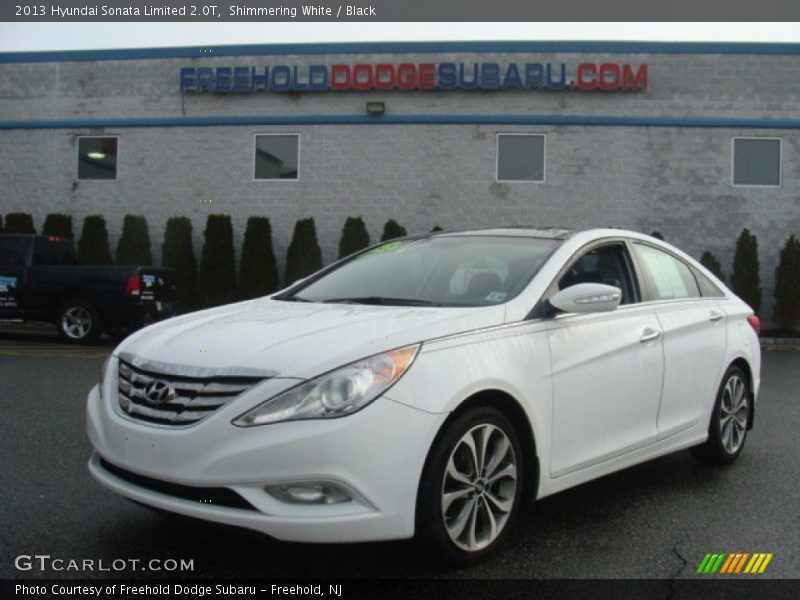 Shimmering White / Black 2013 Hyundai Sonata Limited 2.0T
