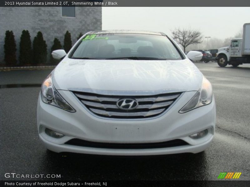 Shimmering White / Black 2013 Hyundai Sonata Limited 2.0T