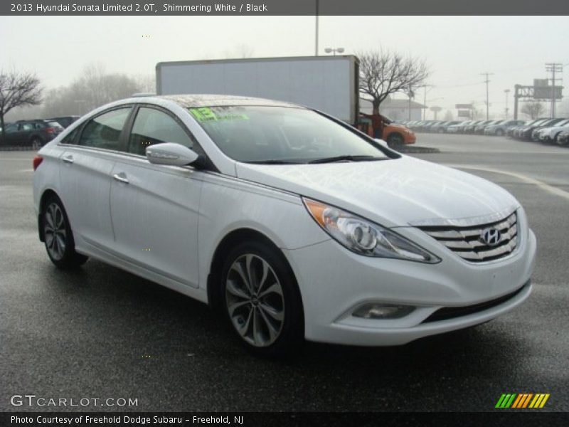 Shimmering White / Black 2013 Hyundai Sonata Limited 2.0T
