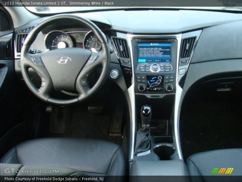 Shimmering White / Black 2013 Hyundai Sonata Limited 2.0T