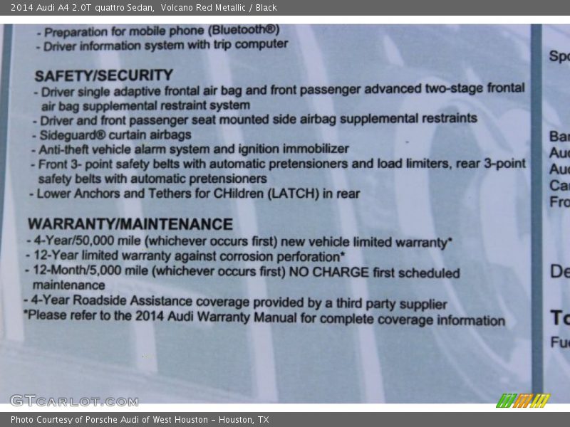 Volcano Red Metallic / Black 2014 Audi A4 2.0T quattro Sedan