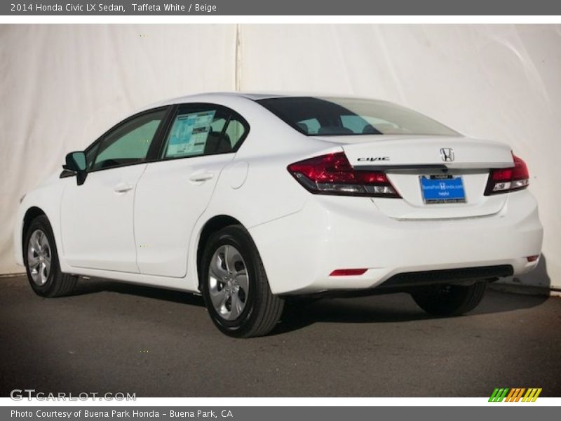 Taffeta White / Beige 2014 Honda Civic LX Sedan