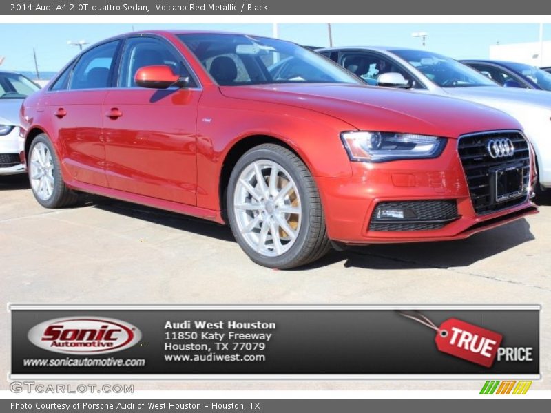 Volcano Red Metallic / Black 2014 Audi A4 2.0T quattro Sedan