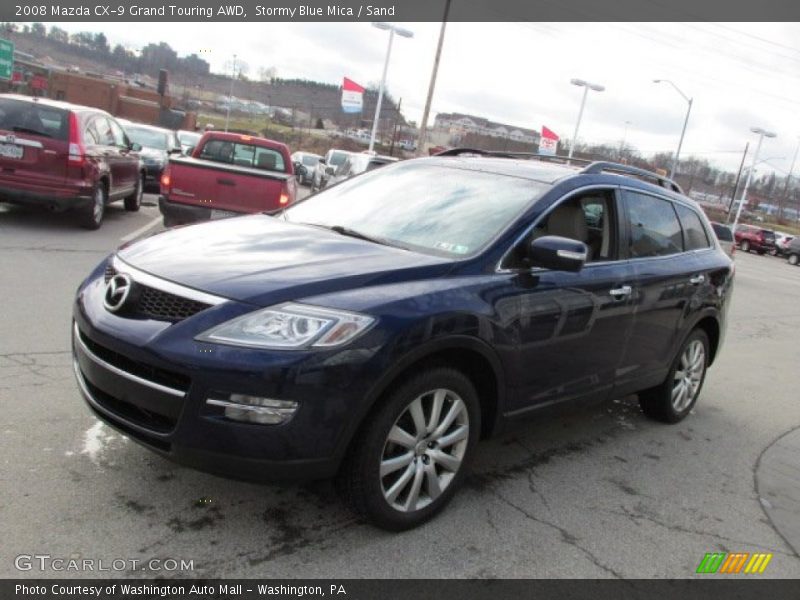 Stormy Blue Mica / Sand 2008 Mazda CX-9 Grand Touring AWD