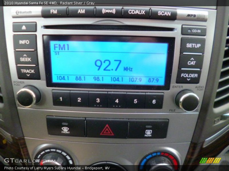 Radiant Silver / Gray 2010 Hyundai Santa Fe SE 4WD
