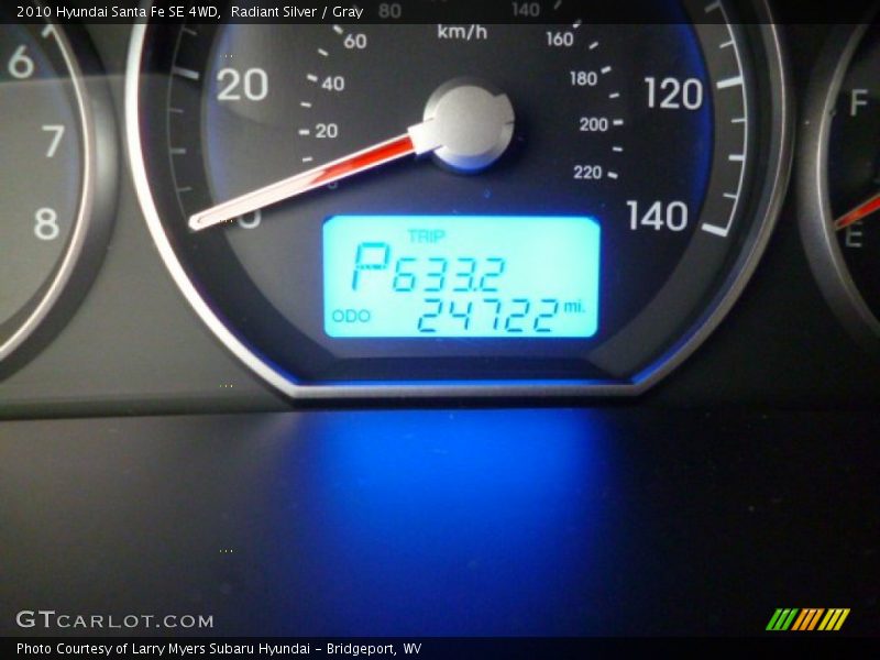 Radiant Silver / Gray 2010 Hyundai Santa Fe SE 4WD
