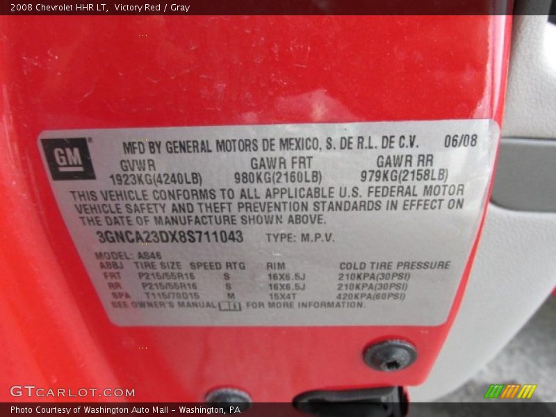 Victory Red / Gray 2008 Chevrolet HHR LT