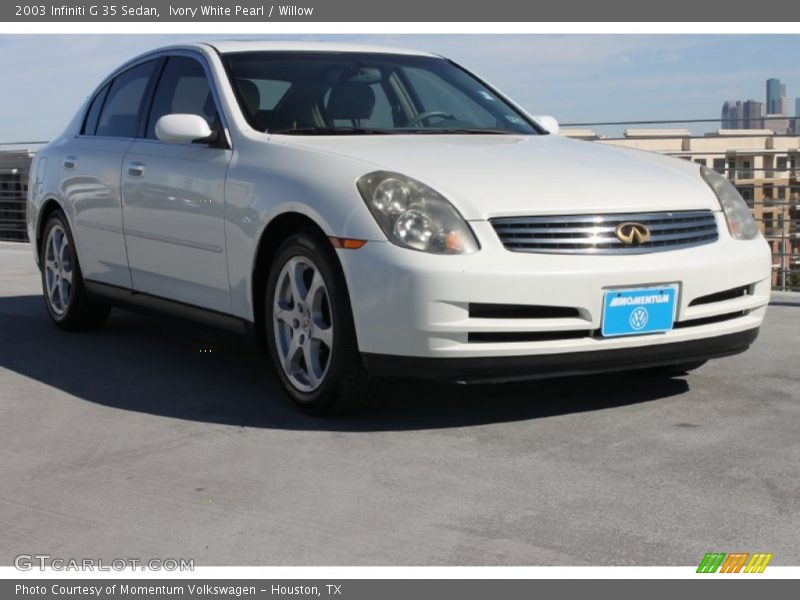 Ivory White Pearl / Willow 2003 Infiniti G 35 Sedan