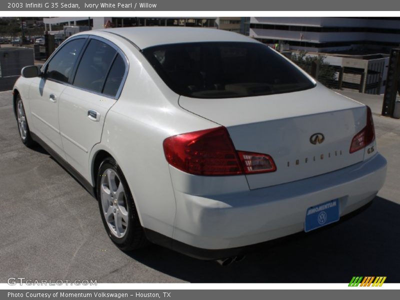Ivory White Pearl / Willow 2003 Infiniti G 35 Sedan