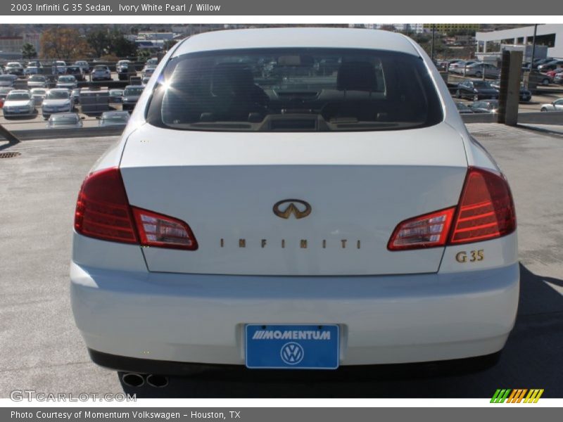 Ivory White Pearl / Willow 2003 Infiniti G 35 Sedan