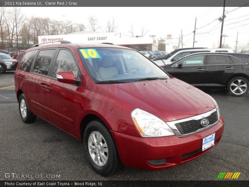 Claret Red / Gray 2011 Kia Sedona LX