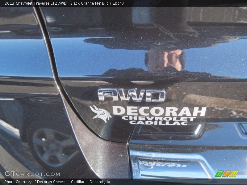 Black Granite Metallic / Ebony 2013 Chevrolet Traverse LTZ AWD