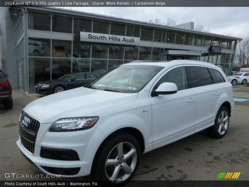 Glacier White Metallic / Cardamom Beige 2014 Audi Q7 3.0 TFSI quattro S Line Package