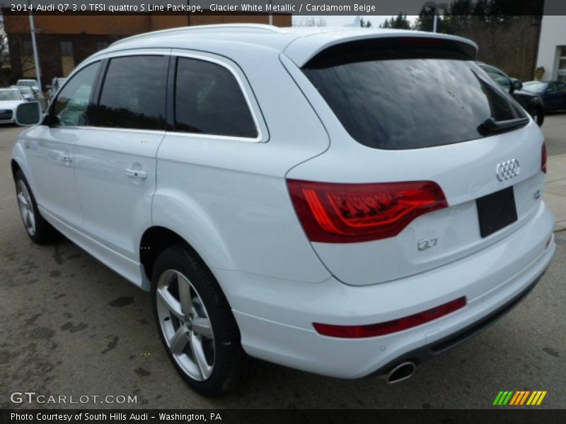 Glacier White Metallic / Cardamom Beige 2014 Audi Q7 3.0 TFSI quattro S Line Package
