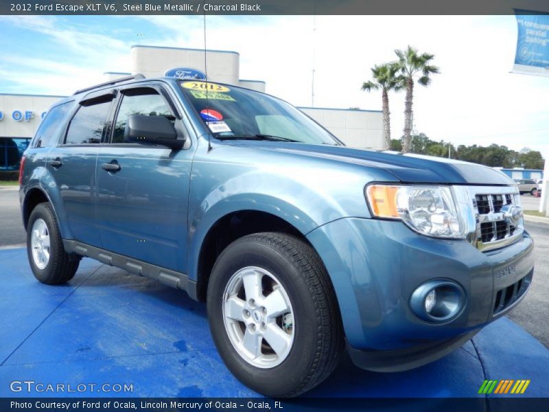 Steel Blue Metallic / Charcoal Black 2012 Ford Escape XLT V6