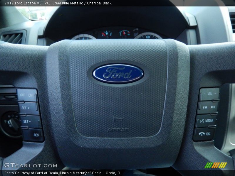 Steel Blue Metallic / Charcoal Black 2012 Ford Escape XLT V6