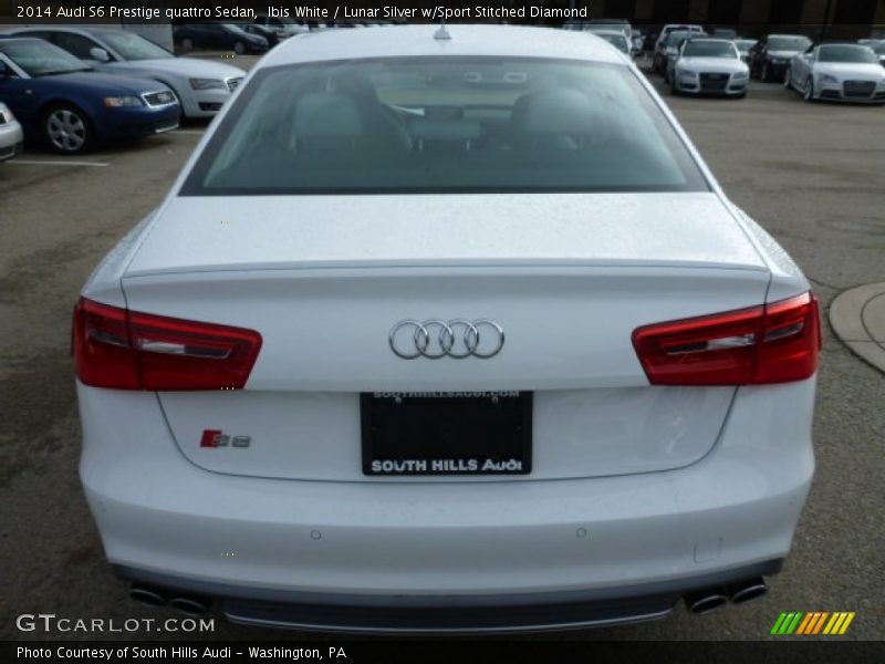 Ibis White / Lunar Silver w/Sport Stitched Diamond 2014 Audi S6 Prestige quattro Sedan