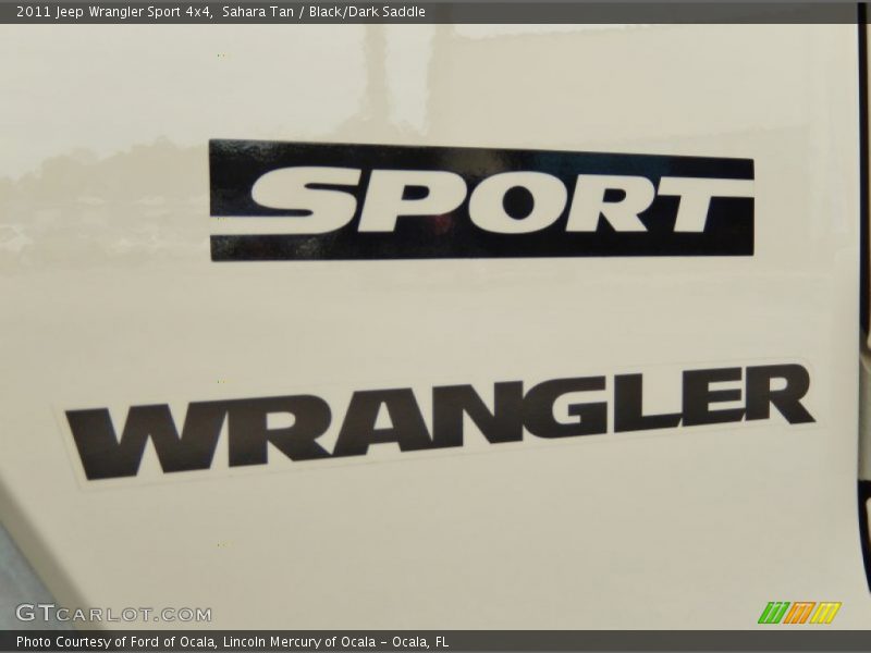 Sahara Tan / Black/Dark Saddle 2011 Jeep Wrangler Sport 4x4