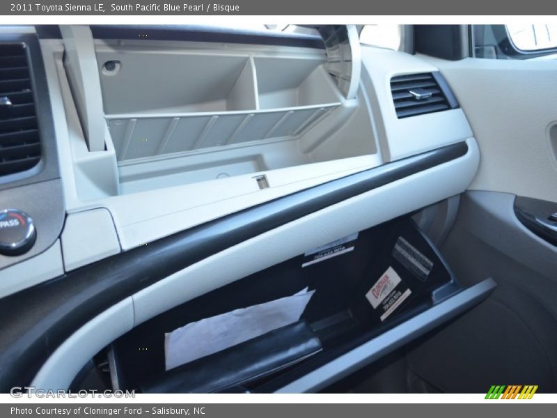 South Pacific Blue Pearl / Bisque 2011 Toyota Sienna LE
