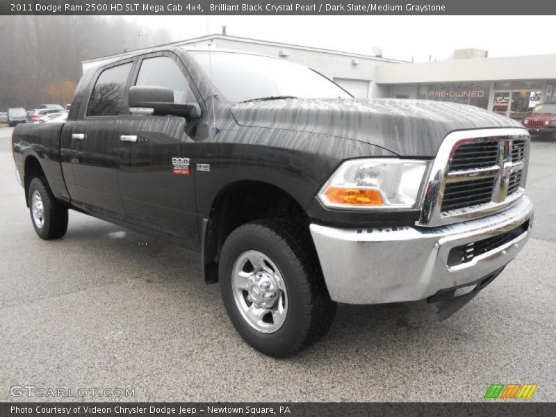 Brilliant Black Crystal Pearl / Dark Slate/Medium Graystone 2011 Dodge Ram 2500 HD SLT Mega Cab 4x4