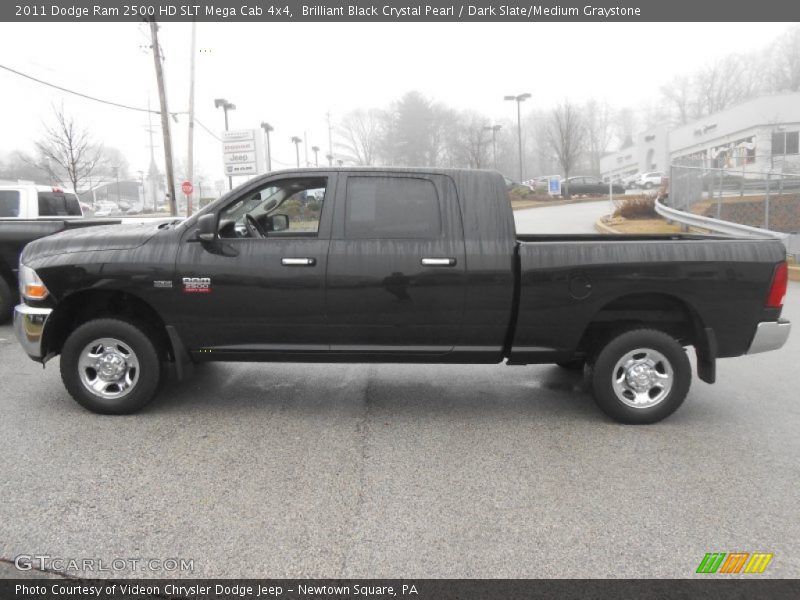 Brilliant Black Crystal Pearl / Dark Slate/Medium Graystone 2011 Dodge Ram 2500 HD SLT Mega Cab 4x4