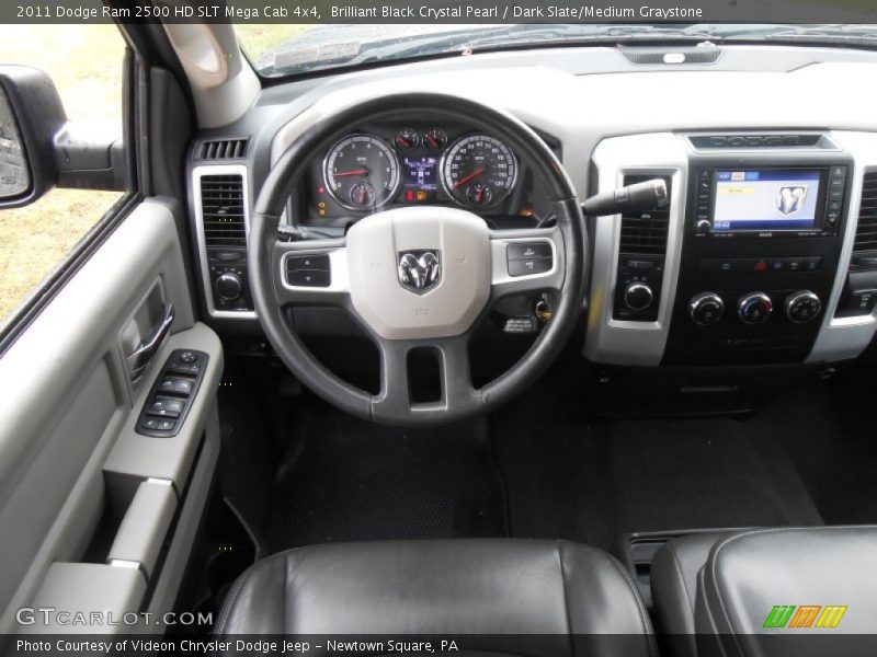 Brilliant Black Crystal Pearl / Dark Slate/Medium Graystone 2011 Dodge Ram 2500 HD SLT Mega Cab 4x4