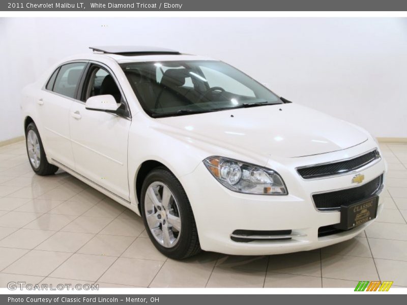 White Diamond Tricoat / Ebony 2011 Chevrolet Malibu LT