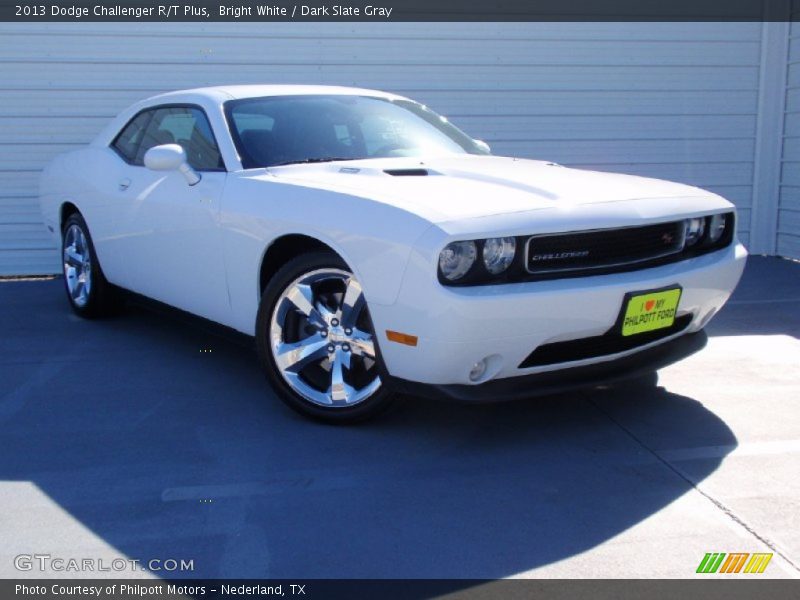 Bright White / Dark Slate Gray 2013 Dodge Challenger R/T Plus