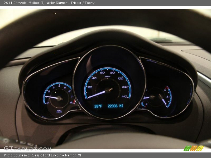 White Diamond Tricoat / Ebony 2011 Chevrolet Malibu LT