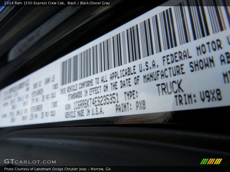 Black / Black/Diesel Gray 2014 Ram 1500 Express Crew Cab