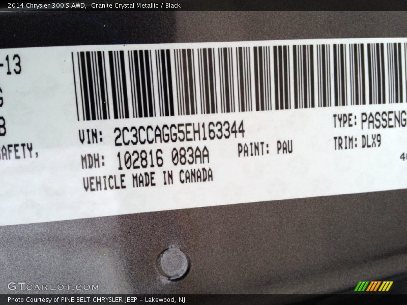Granite Crystal Metallic / Black 2014 Chrysler 300 S AWD