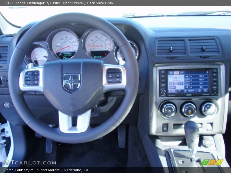 Bright White / Dark Slate Gray 2013 Dodge Challenger R/T Plus