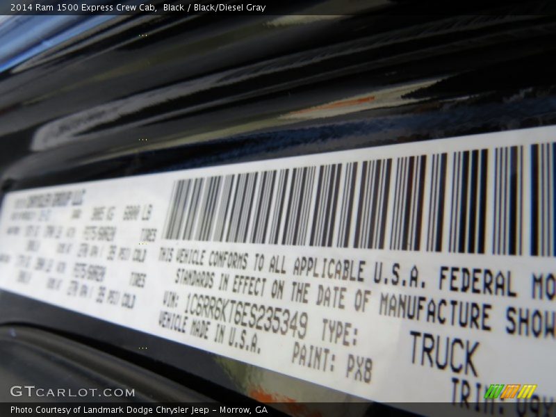 Black / Black/Diesel Gray 2014 Ram 1500 Express Crew Cab