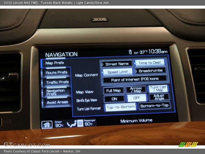 Tuxedo Black Metallic / Light Camel/Olive Ash 2010 Lincoln MKS FWD