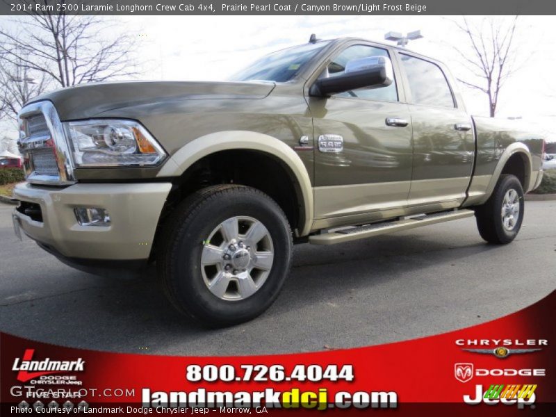 Prairie Pearl Coat / Canyon Brown/Light Frost Beige 2014 Ram 2500 Laramie Longhorn Crew Cab 4x4