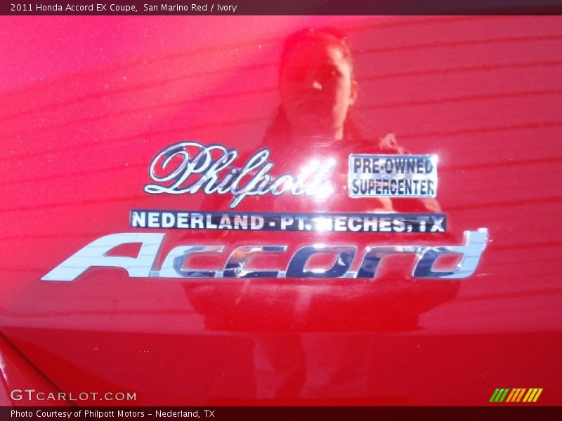 San Marino Red / Ivory 2011 Honda Accord EX Coupe