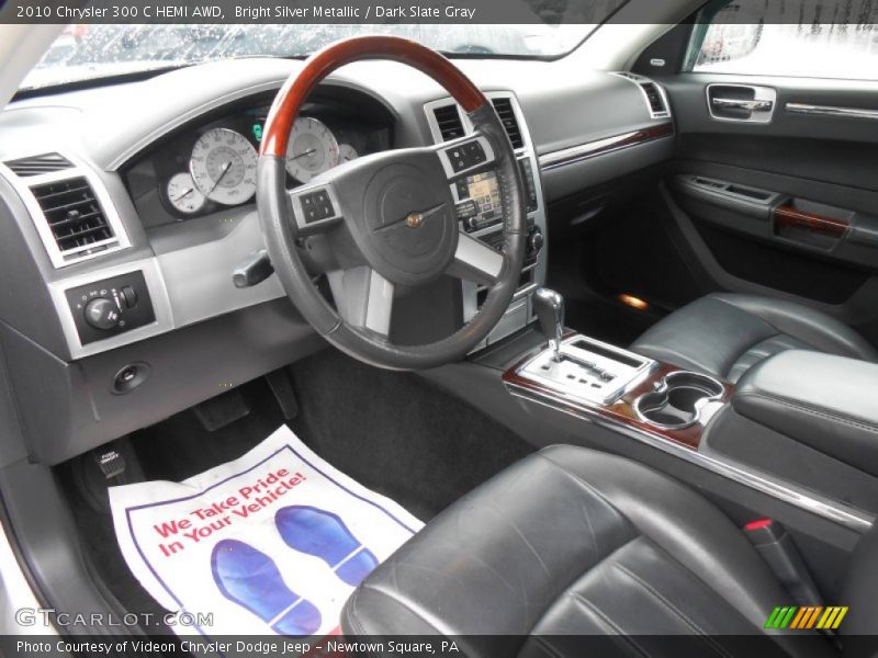 Bright Silver Metallic / Dark Slate Gray 2010 Chrysler 300 C HEMI AWD