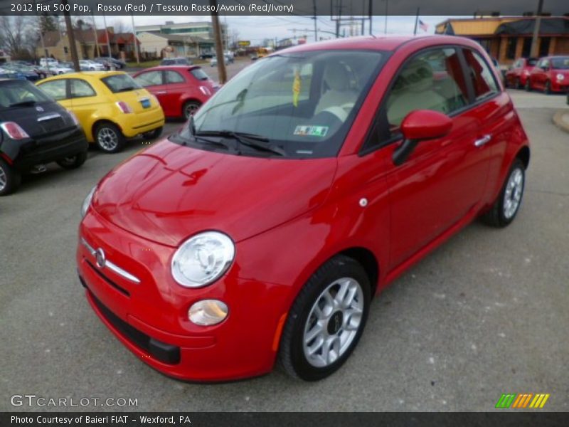 Rosso (Red) / Tessuto Rosso/Avorio (Red/Ivory) 2012 Fiat 500 Pop