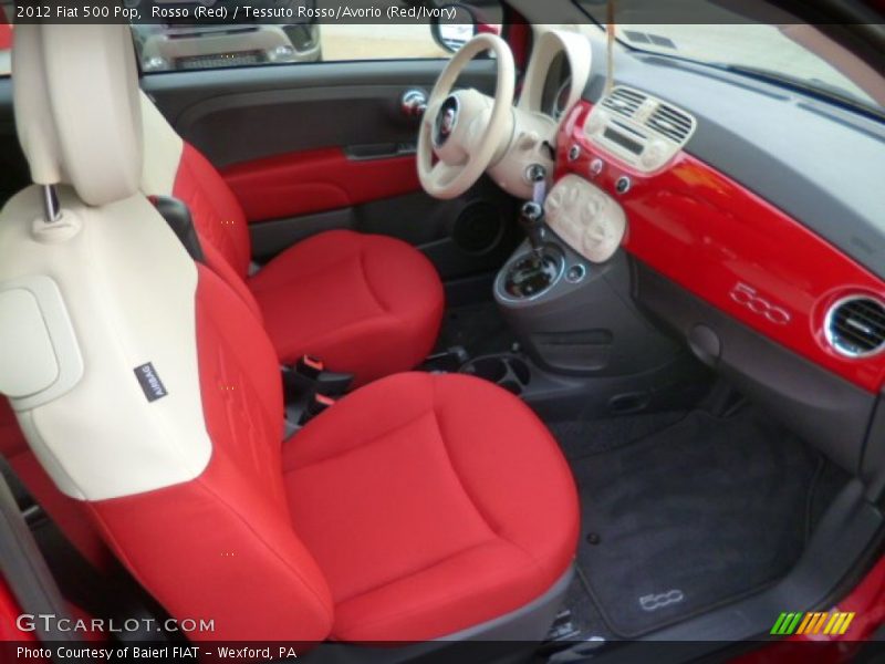  2012 500 Pop Tessuto Rosso/Avorio (Red/Ivory) Interior