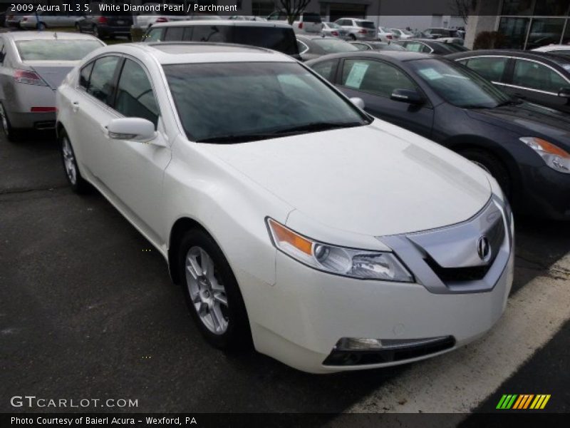 White Diamond Pearl / Parchment 2009 Acura TL 3.5