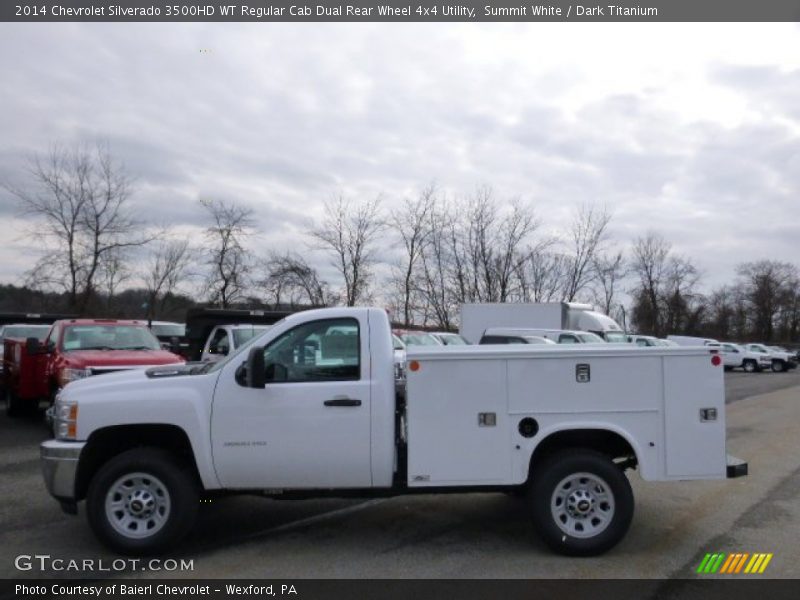Summit White / Dark Titanium 2014 Chevrolet Silverado 3500HD WT Regular Cab Dual Rear Wheel 4x4 Utility