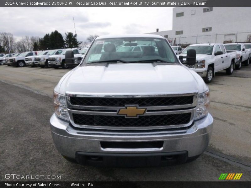 Summit White / Dark Titanium 2014 Chevrolet Silverado 3500HD WT Regular Cab Dual Rear Wheel 4x4 Utility