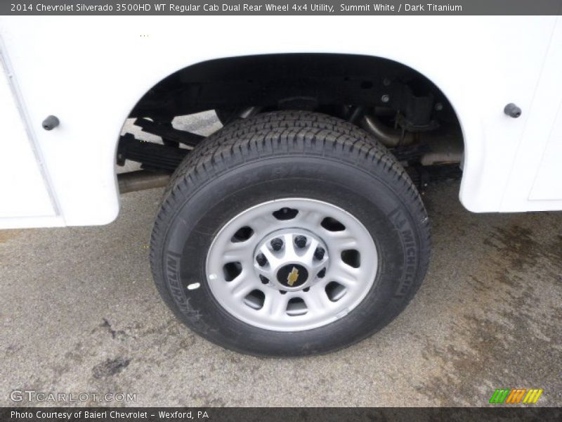 Summit White / Dark Titanium 2014 Chevrolet Silverado 3500HD WT Regular Cab Dual Rear Wheel 4x4 Utility