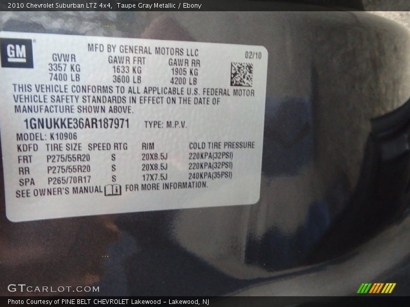 Taupe Gray Metallic / Ebony 2010 Chevrolet Suburban LTZ 4x4