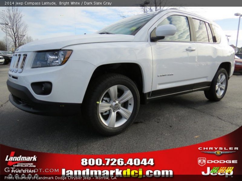 Bright White / Dark Slate Gray 2014 Jeep Compass Latitude
