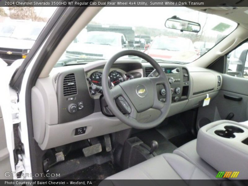 Summit White / Dark Titanium 2014 Chevrolet Silverado 3500HD WT Regular Cab Dual Rear Wheel 4x4 Utility